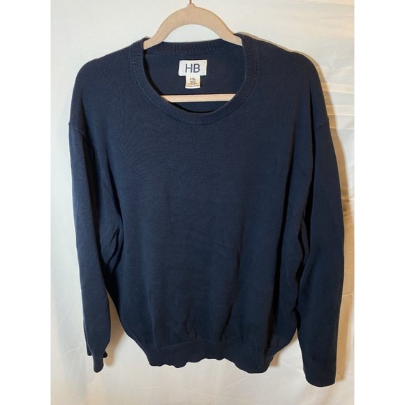 HB Harbor Bay Sweater Adult 2XL Blue Pullover Long Sleeve Cotton Knit Mens.‎ - Picture 1 of 7